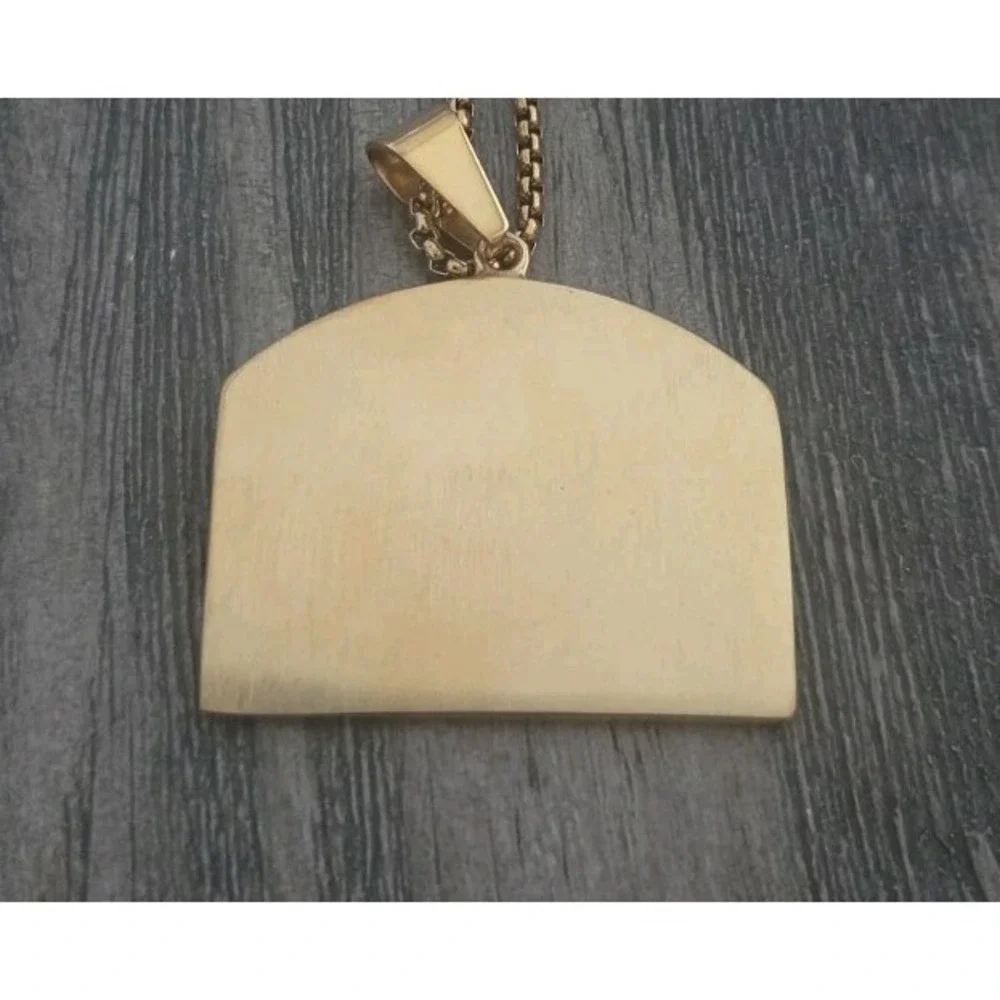 18K Gold Plated Pendant Last Supper 24 Inch Rope Chain